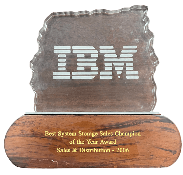 Best system storage sales Champion of the year award ( Sales and Distribution - 2006)